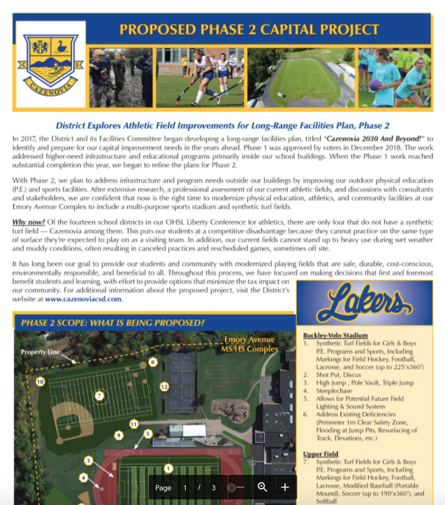 click here for information on the athletic field improvements