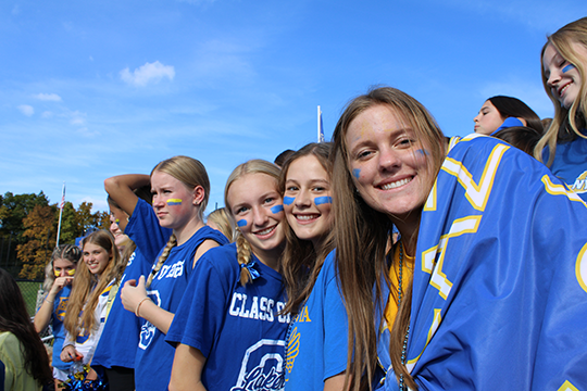 Student fans in the stadium